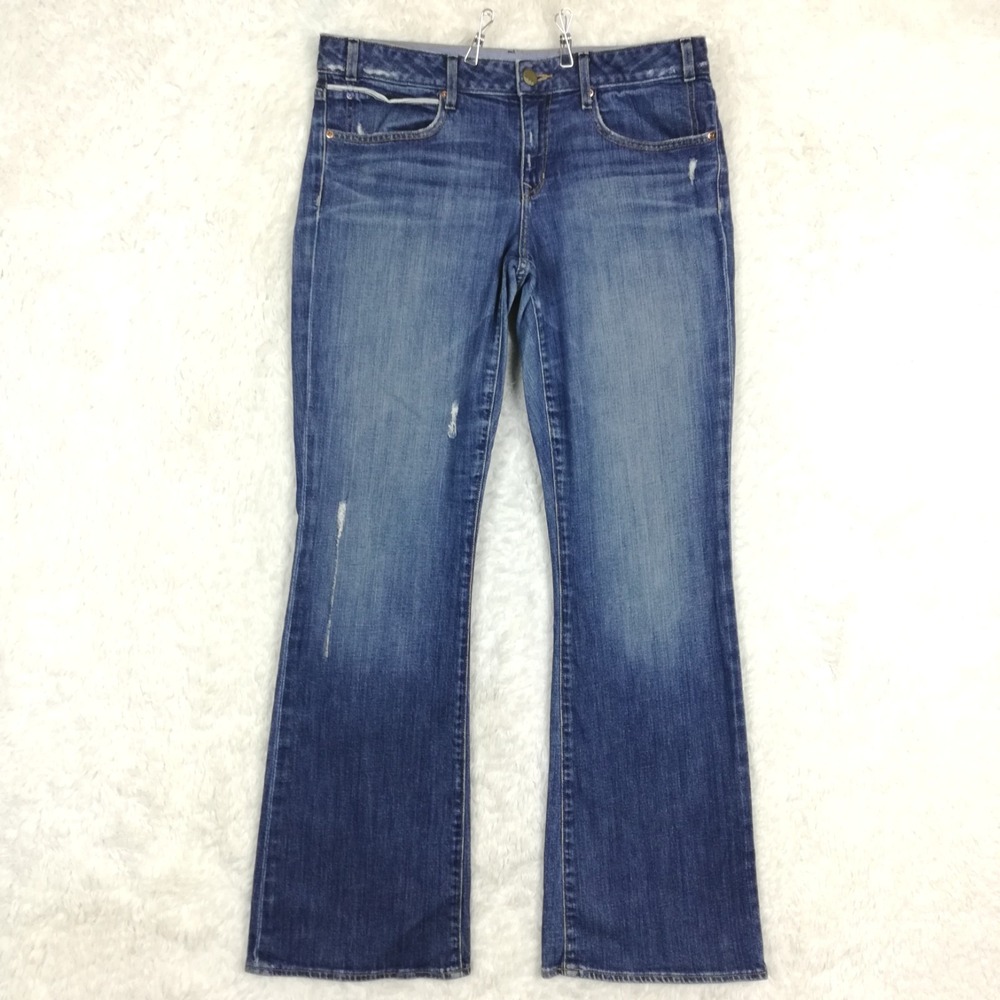 Gap 1969 Womens Jeans Sexy Boot Cut Blue Denim Destructed‎ Medium Wash Mid 31